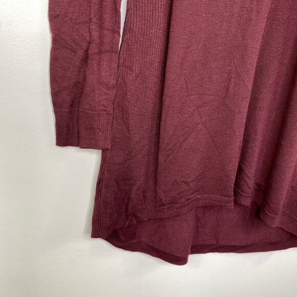 Apt. 9 Maroon V-Neck Long Sleeve Tunic Sweater Women's Size Small Petite SP - Picture 2 of 5
